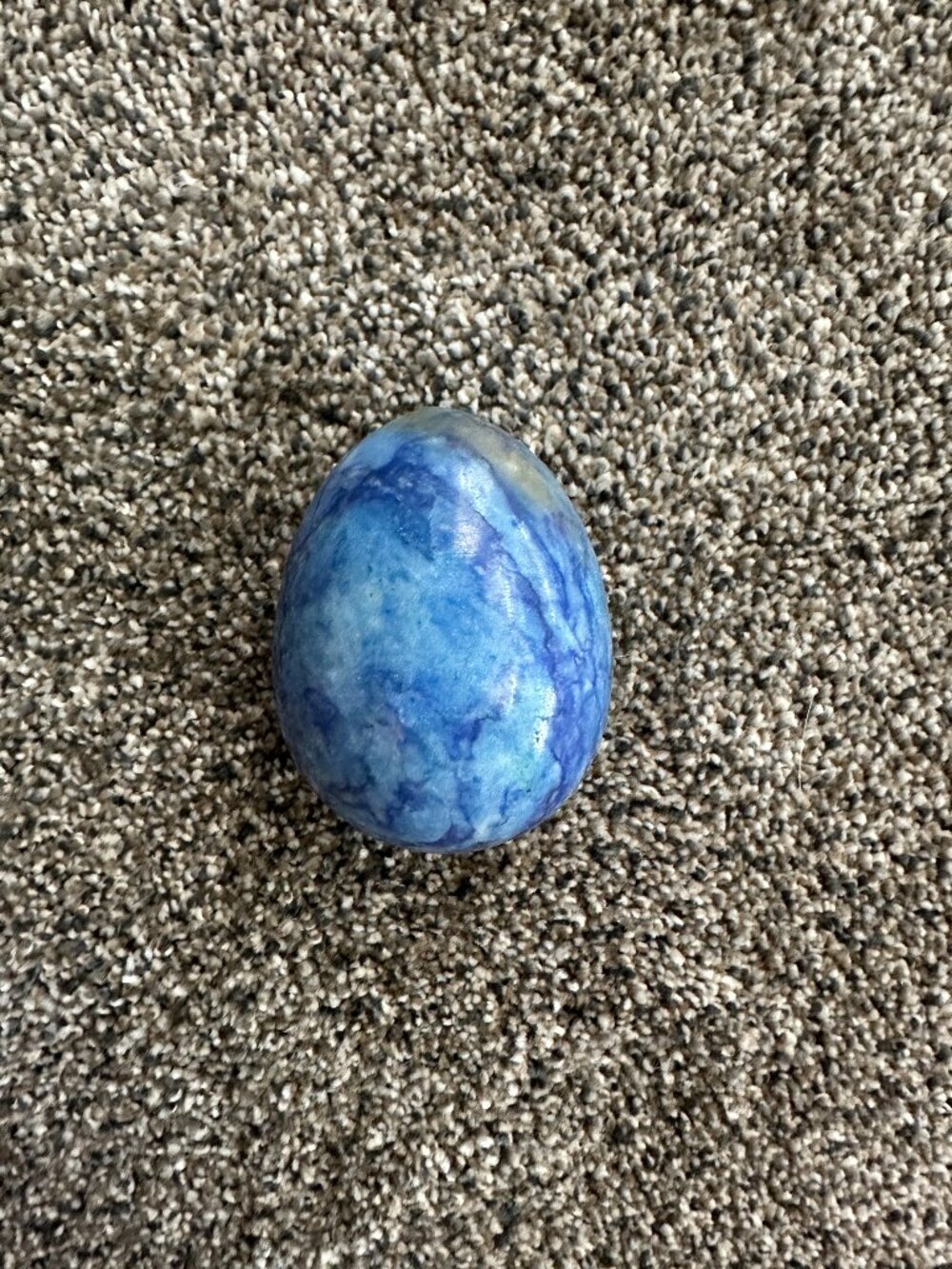 Blue Marble Stone Egg